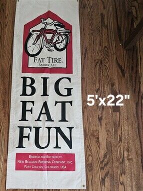 Amber Ale Big Fat Fun Wall Banner - White & Red
